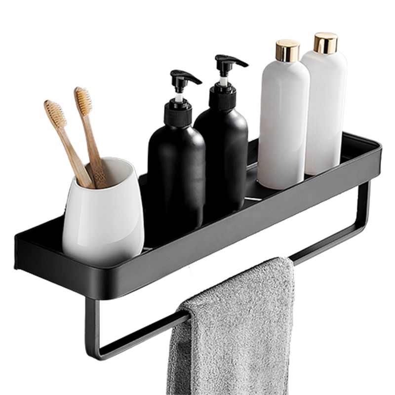 Estante de baño en acero inoxidable negro mate, organiza con estilo y durabilidad.