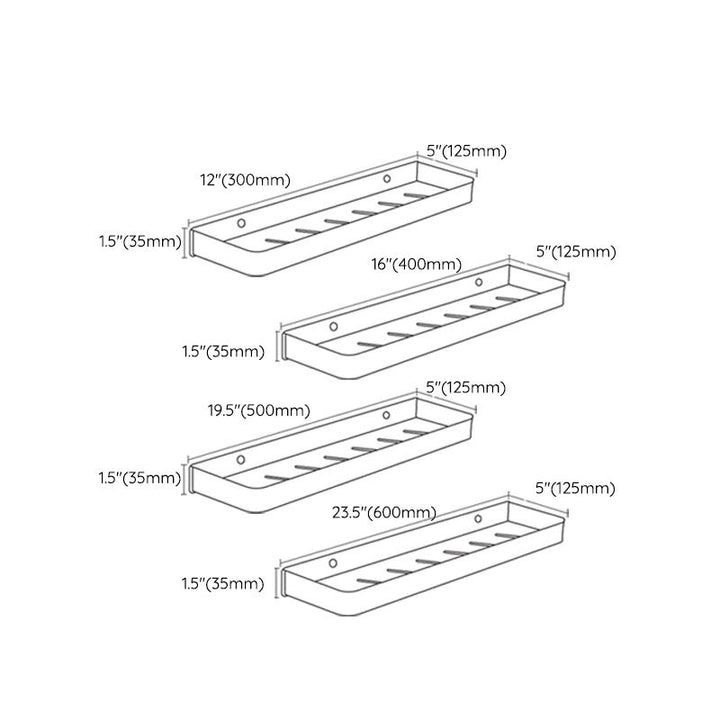 Diseño moderno para baño: estante organizador negro mate de acero inoxidable.