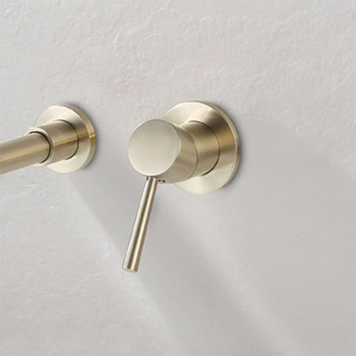 Grifo de lujo para baño, monomando de pared en cromo brillante, moderno.