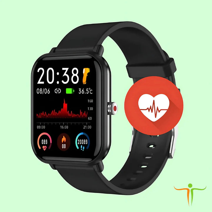 Smartwatch unisex con monitor de salud avanzado: Muestra frecuencia cardíaca y oxígeno. Ideal para bienestar.