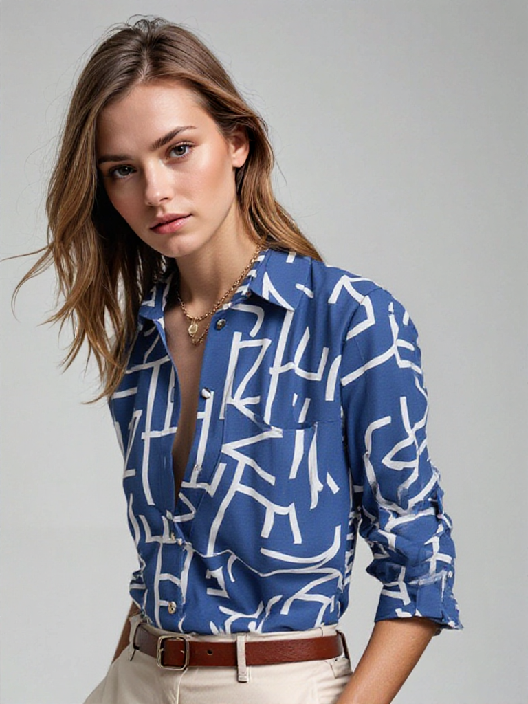 Blusa cruzada de mujer, estilo elegante y versátil. Perfecta para oficina o fiesta.