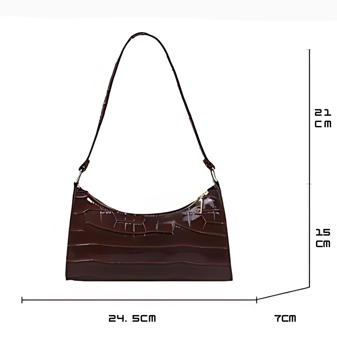 Bolso de hombro brillante de cocodrilo, pieza única de moda para la mujer moderna.