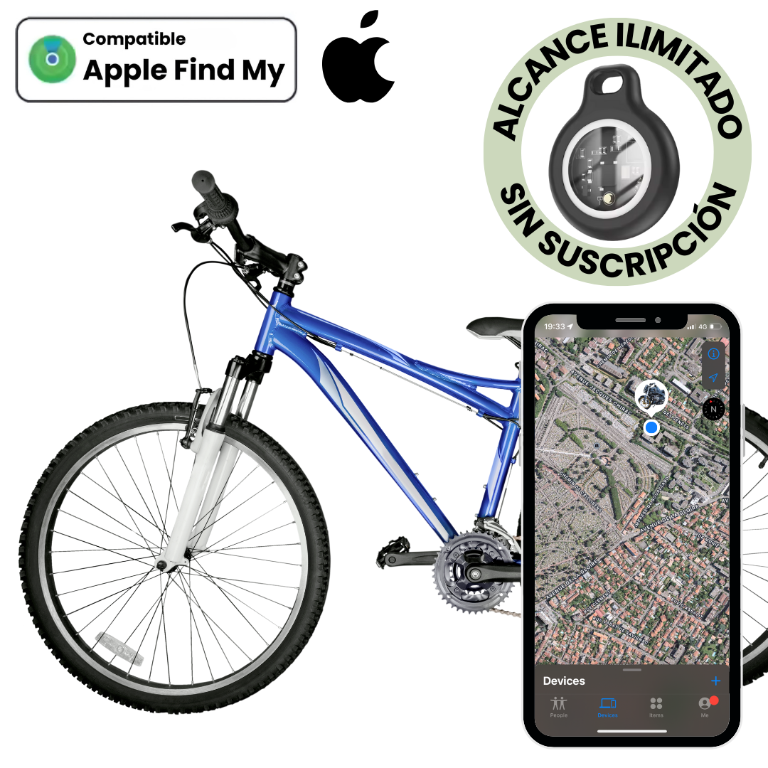 Localizador GPS para bicicleta, rastreo en tiempo real, seguridad antirrobo sin suscripción.