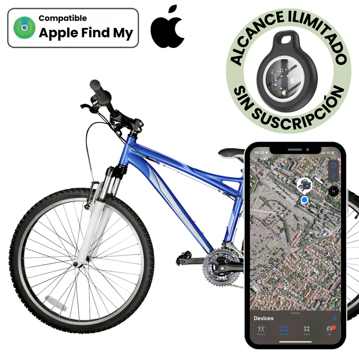 Localizador GPS para bicicleta, rastreo en tiempo real, seguridad antirrobo sin suscripción.