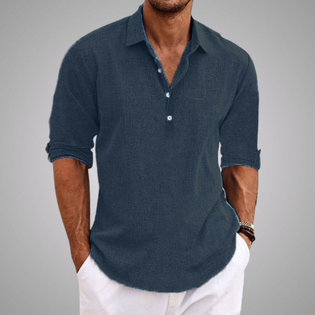 Camisa Samuel casual de hombre, para un estilo elegante diario. Confortable, ligera y moda masculina actual.