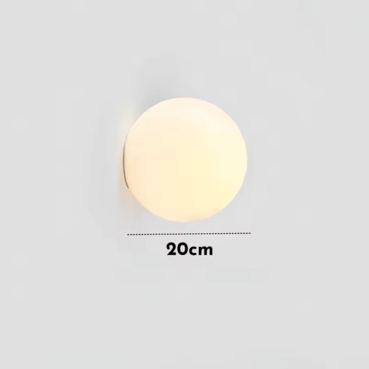 Luz de pared esférica, aplique de diseño Japandi, ideal para crear un ambiente acogedor.