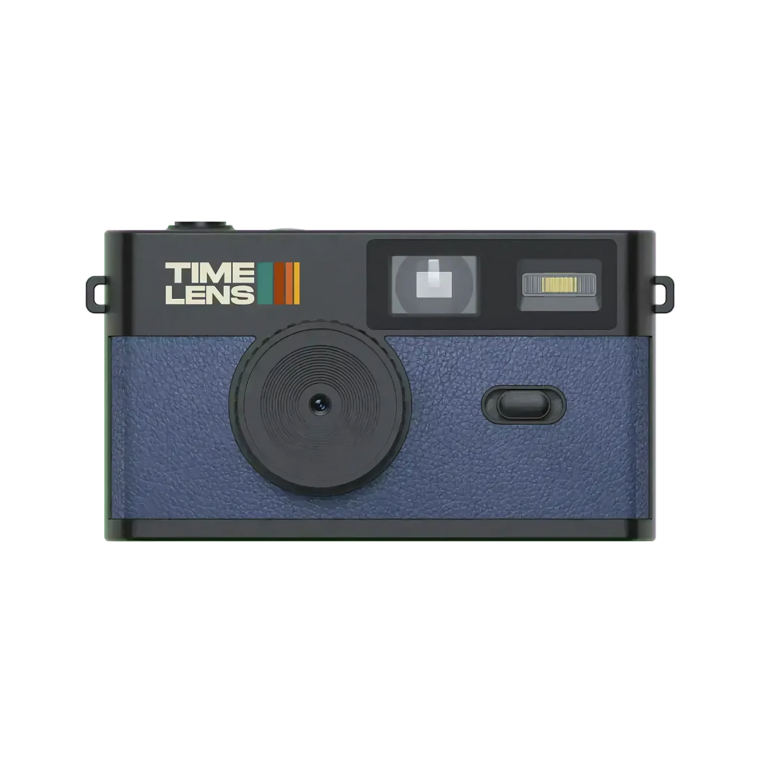 Cámara retro compacta y elegante en color negro. Perfecta para fotografía vintage con filtros creativos.