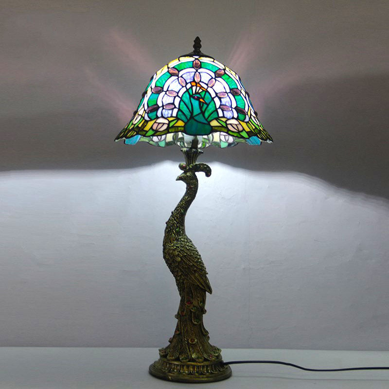 Lámpara Tiffany para mesa, cúpula de vidrio de colores, iluminación decorativa y funcional para el hogar.