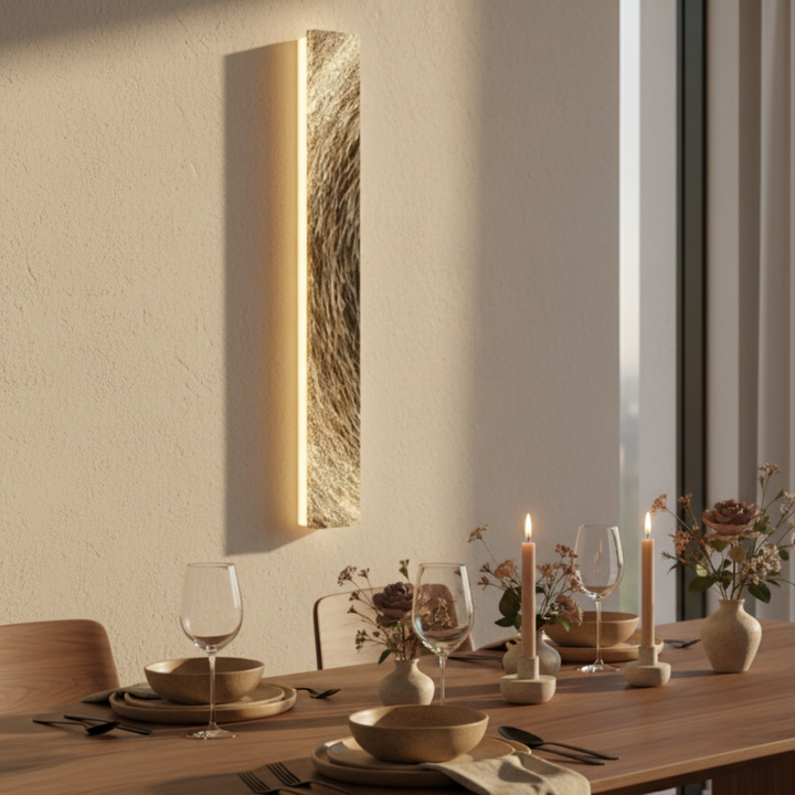 Aplique de pared LED Lunare. Iluminación moderna y cálida para interiores, perfecto para un diseño contemporáneo.