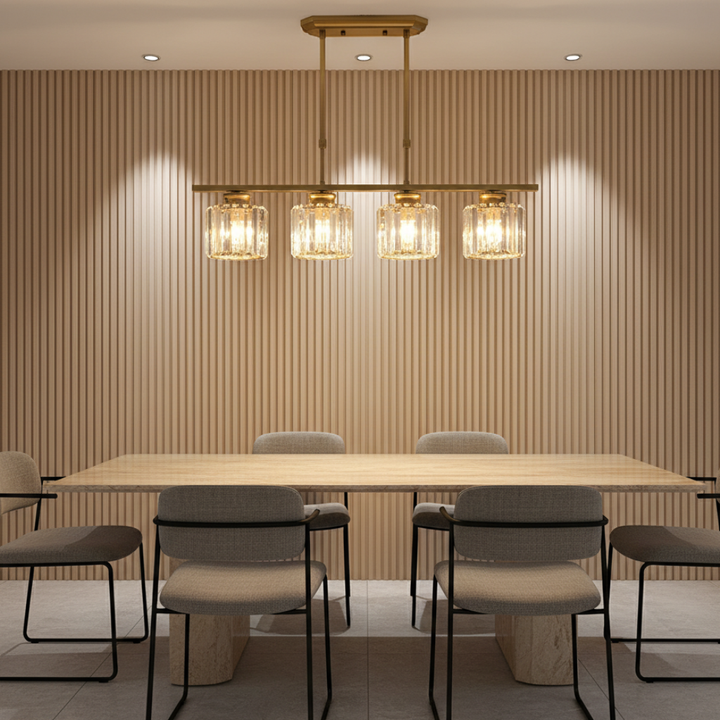 Lámpara colgante elegante y moderna en negro, luz lineal perfecta para cocinas.