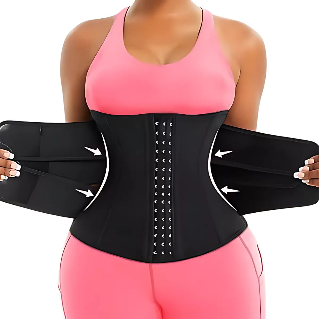 Cinturilla de compresión abdominal unisex para soporte lumbar. Faja de recuperación postparto y entrenamiento.