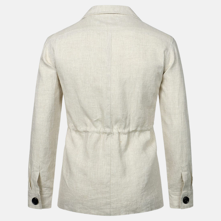 Chaqueta clásica para hombre con botones y múltiples bolsillos. Ideal para outfit casual y uso diario.