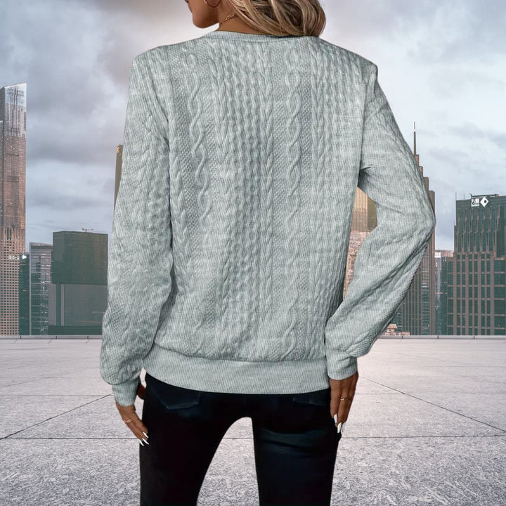 Sudadera de punto mujer, estilo versátil. Elegancia casual para otoño/invierno.