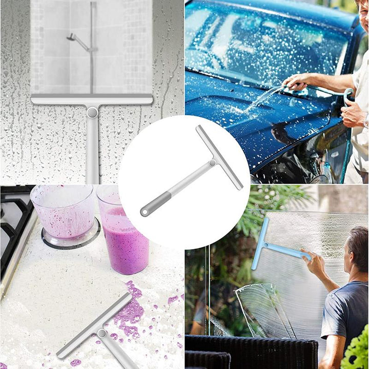 Escobilla de silicona para vidrio de ducha, herramienta de limpieza práctica para el hogar y el baño.
