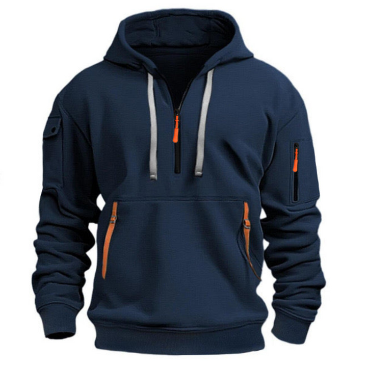 Sudadera cálida con capucha para hombre, ideal para invierno. Comodidad y abrigo para tu estilo casual.