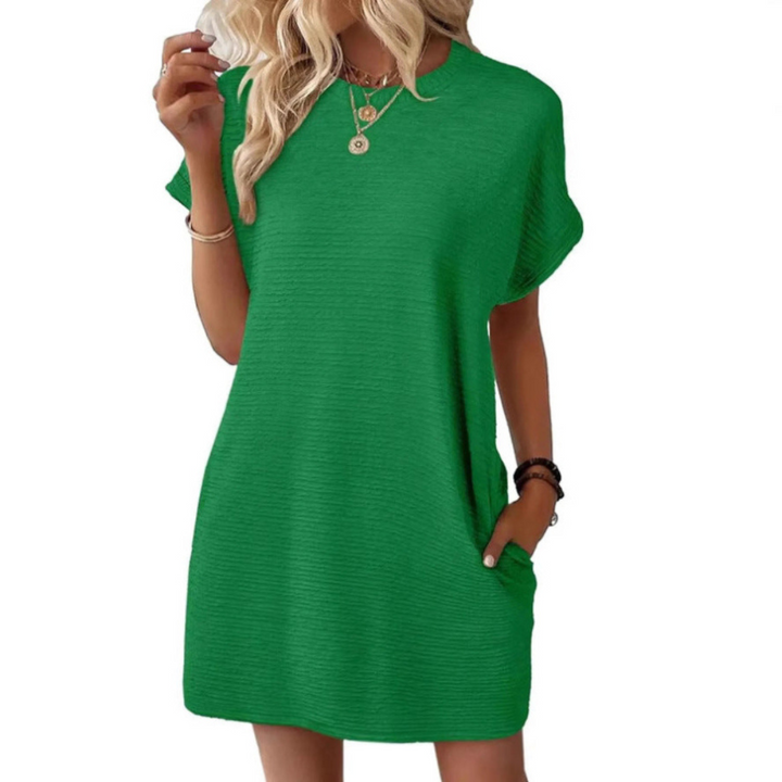 Vestido mini versátil Sofía para mujer, con bolsillos, cómodo y transpirable. Ideal para cualquier ocasión de verano.