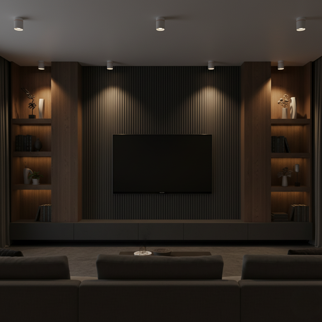 Luz de acento ajustable, foco LED regulable con control remoto para fácil manejo.