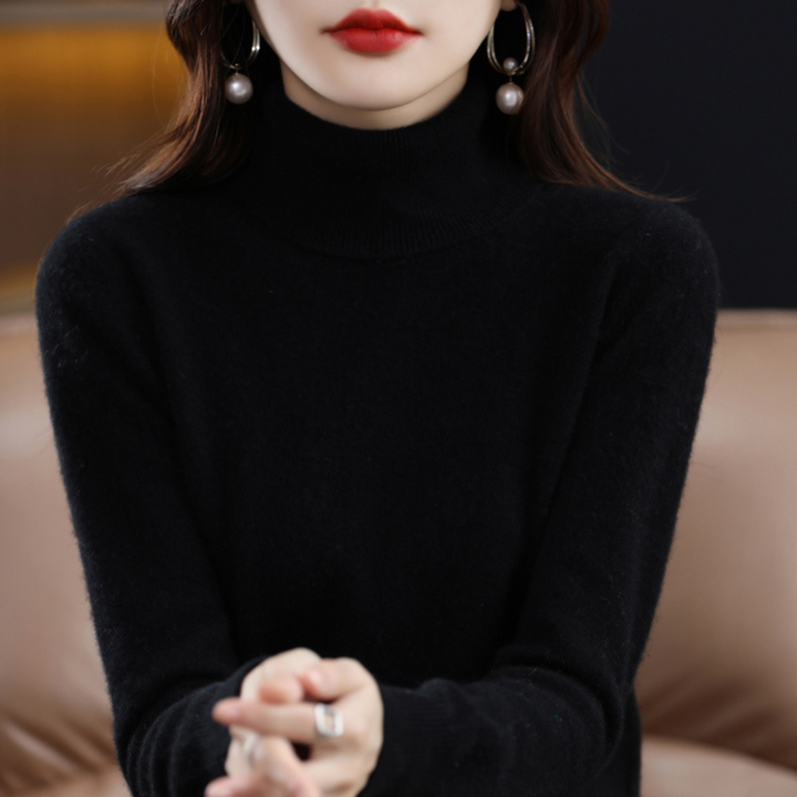 Suéter Elena de cuello alto para mujer, cálido y elegante, ideal para invierno.
