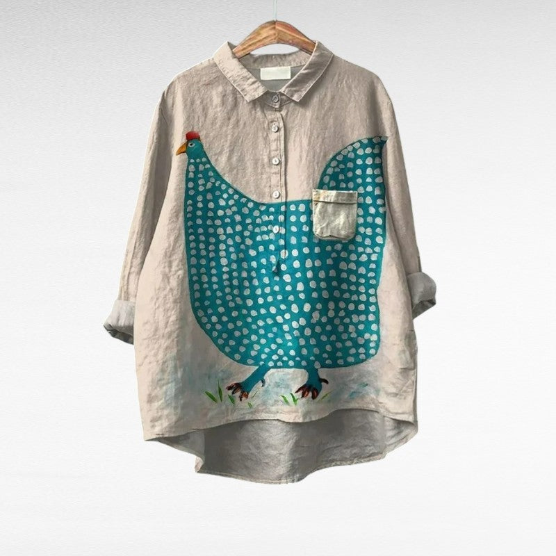 Blusa vintage elegante para mujer, estilo holgado y fresco para primavera/verano. Moda ligera y transpirable para uso casual.
