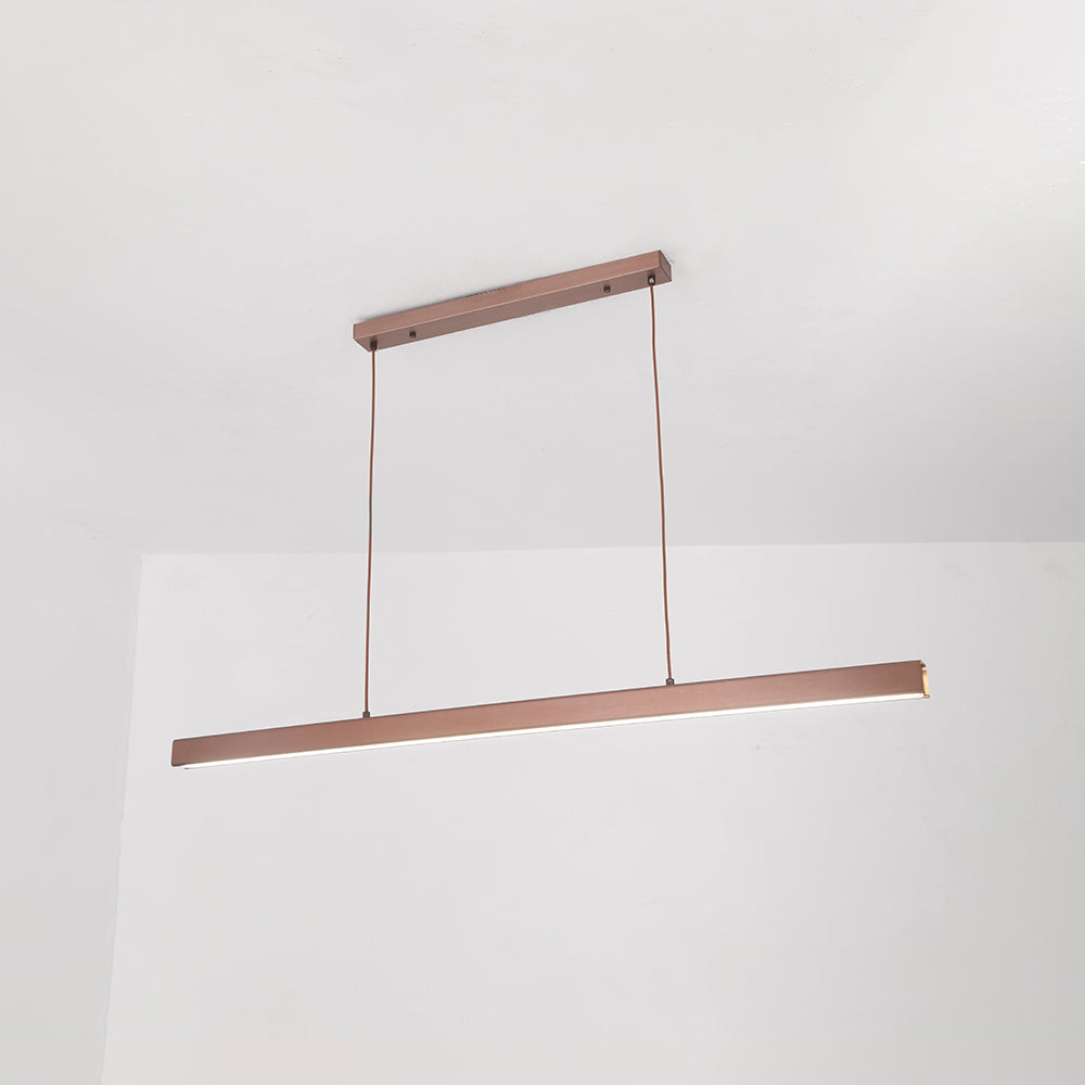 Lámpara de techo moderna LED Nexis, estilo lineal en negro y marrón. Iluminación interior.