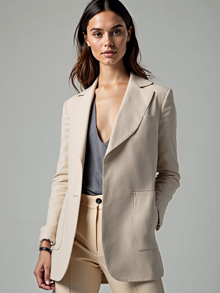 Blazer entallada casual para mujer, ideal para oficina o estilo diario. Elegante y moderna para cualquier ocasión.