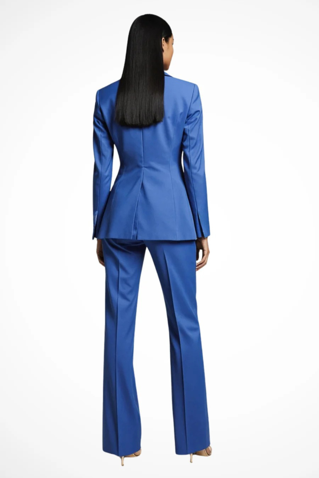Ropa elegante de mujer: conjunto de blazer y pantalón ancho, ideal para ceremonias y actos.