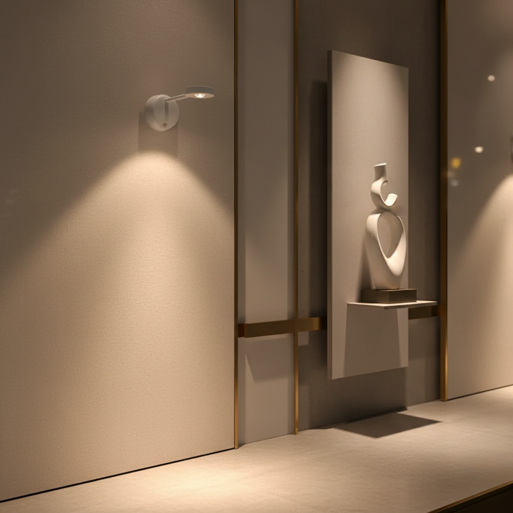 Foco LED de pared de bajo consumo; inalámbrico, moderno y con sensor de movimiento para ahorrar energía.
