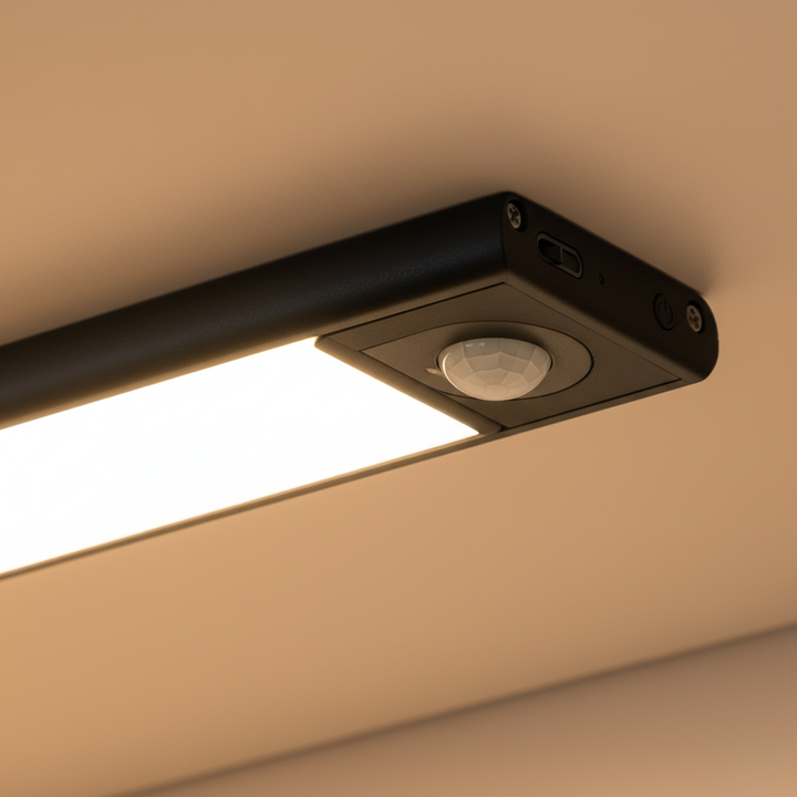 Diseño moderno de lámpara LED recargable con sensor de movimiento, luz inalámbrica para el hogar actual.