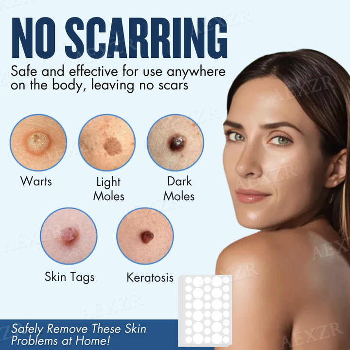 Parches para eliminación rápida de manchas y verrugas. Cuidado facial que promueve la regeneración dérmica.