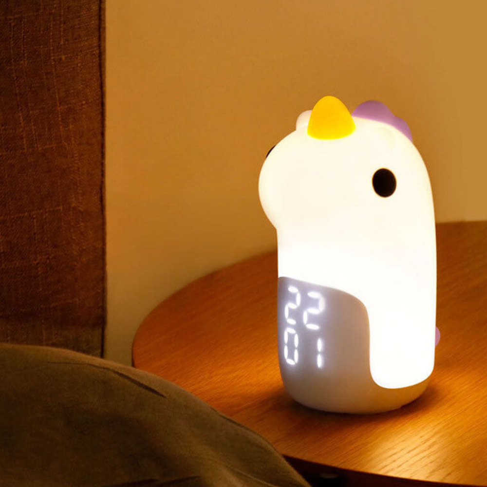 Luz suave de unicornio USB. Despertador digital para niños. Decoración funcional de habitación.