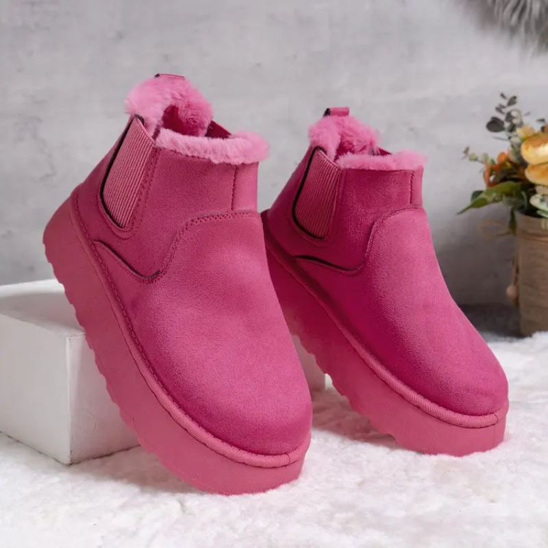 Botas de mujer forradas, cálidas, estilo casual, suela antideslizante para el invierno.