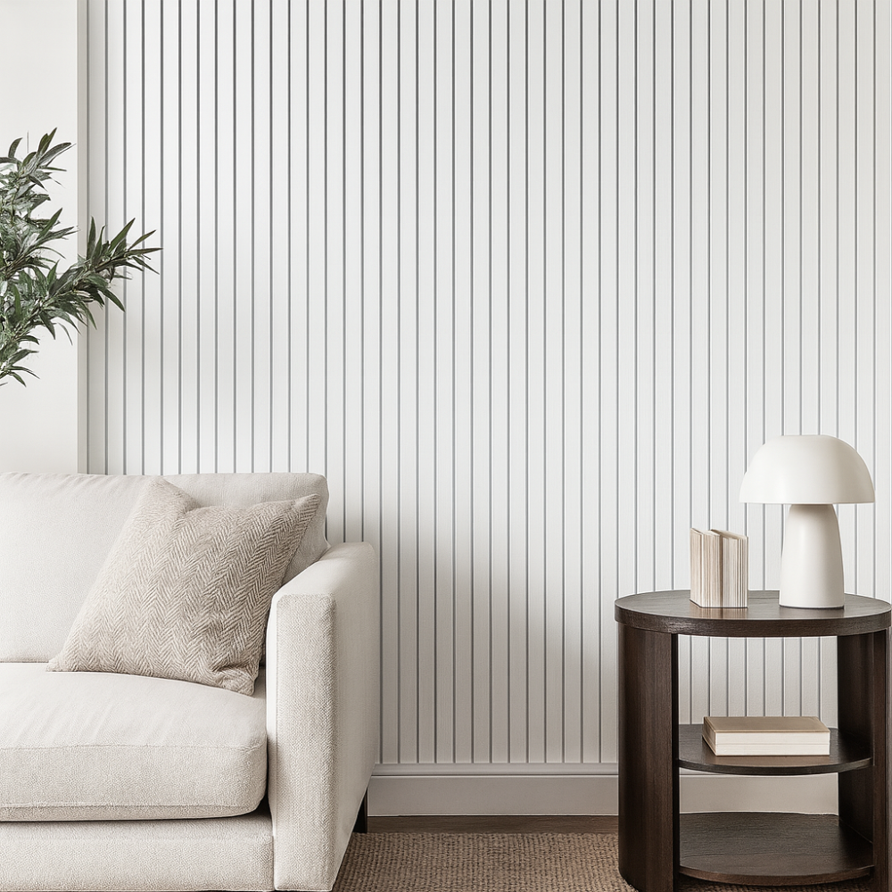Instalación fácil con panel de pared autoadhesivo 3D, textura madera para un acabado natural.