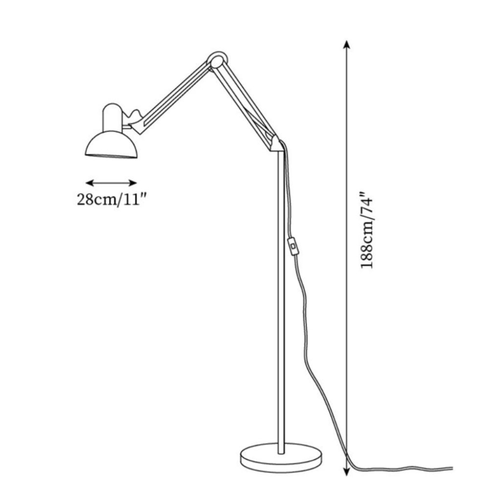 Lámpara de pie postmoderna con brazo flexible, estilo Memphis para cualquier ambiente.