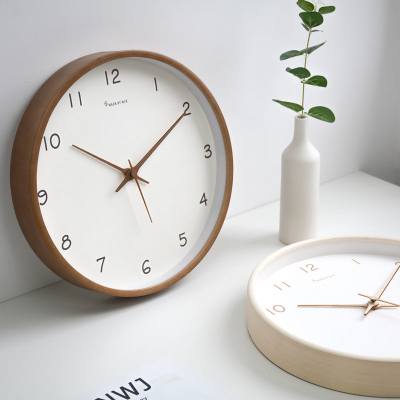 Reloj de pared de madera robusta, moderno, silencioso, ideal para salón, dormitorio u oficina.
