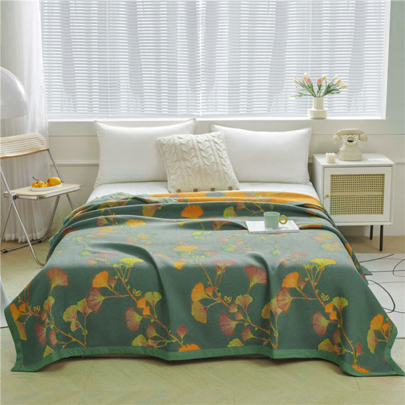 Manta colcha reversible de algodón con patrón jacquard, dos estilos en uno para decorar tu cama.