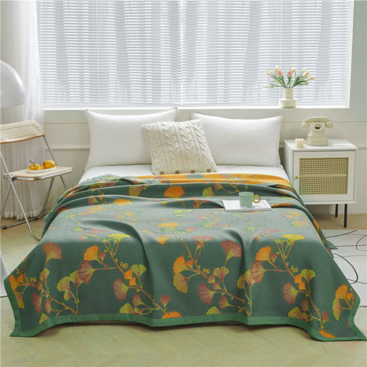 Manta colcha reversible de algodón con patrón jacquard, dos estilos en uno para decorar tu cama.