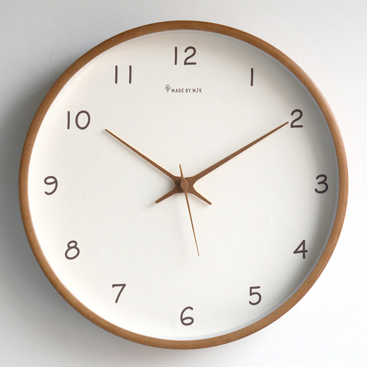 Reloj de pared silencioso de madera para decoración del hogar, analógico, estilo nórdico contemporáneo.