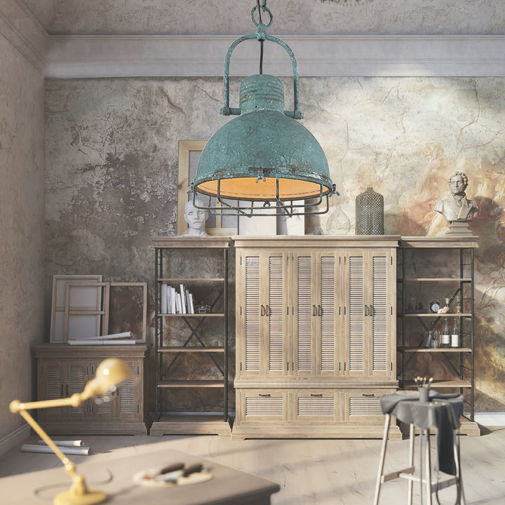 Iluminación decorativa: Lámpara cúpula de hierro rústica, estilo costero para cualquier hogar.