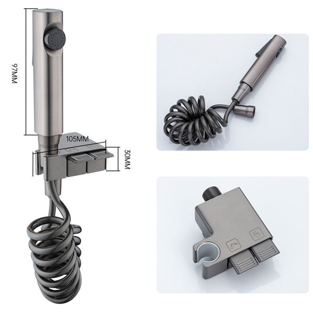 Rociador de bidé ergonómico para baño, montaje en pared, con controles estilo piano de fácil acceso.