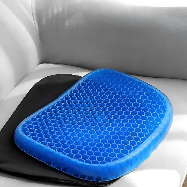 Cojín ergonómico de oficina, soporte lumbar para aliviar presión y corregir postura al sentarse.