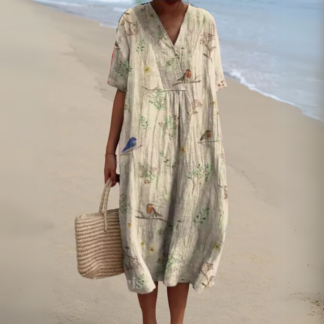 Vestido floral elegante y cómodo para mujer, moda de verano para cualquier ocasión.