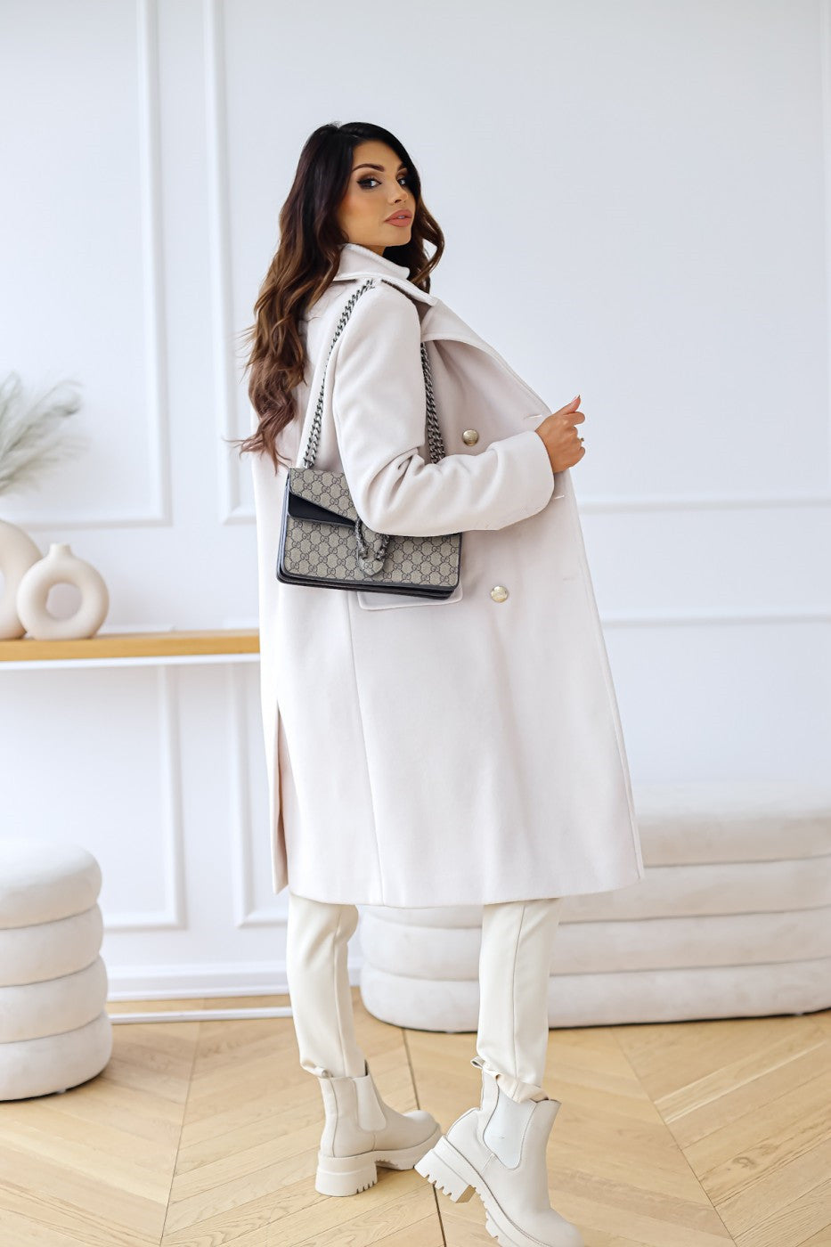 Abrigo formal de invierno mujer, RosaViento, para un look elegante y cálido.