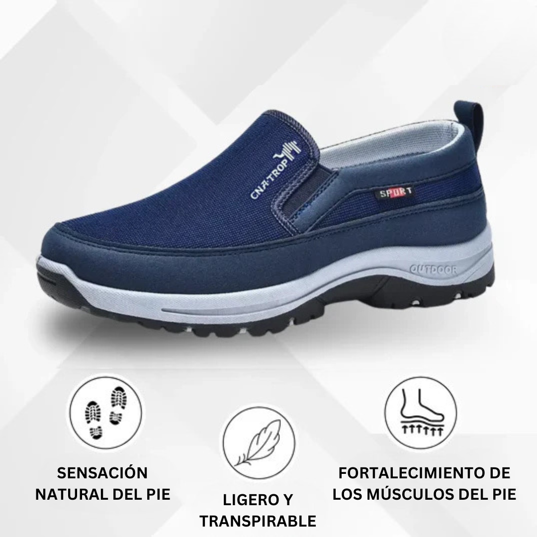 Zapatos de hombre para alivio del dolor, sin cordones, con soporte de arco, ortopédicos.
