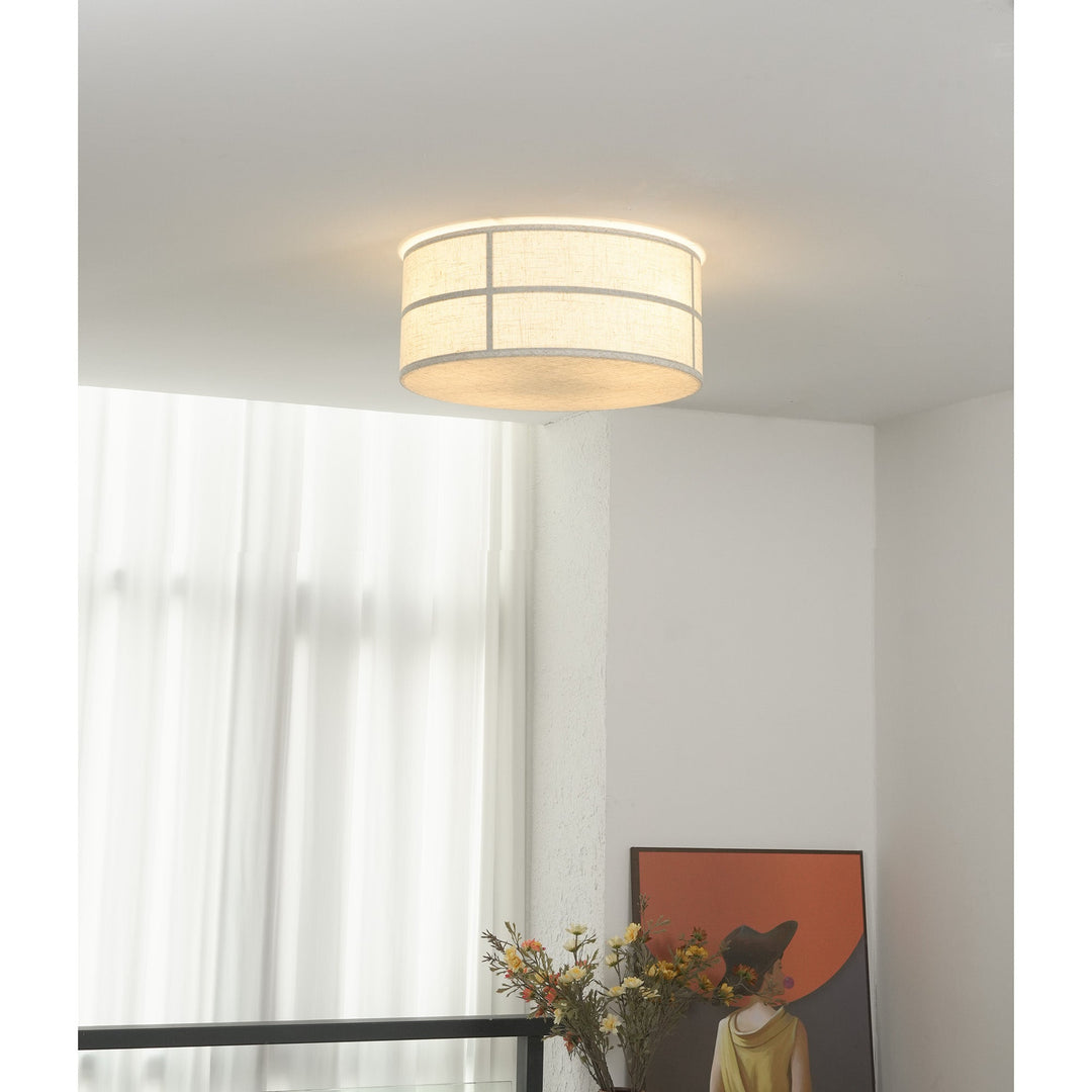 Iluminación de diseño: lámpara Hashira de lino, empotrada para un look minimalista.