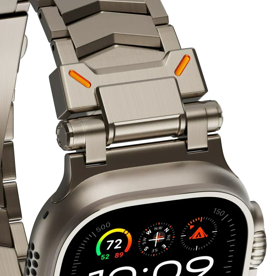 Sofisticada correa de reloj de titanio, unisex y muy elegante, ideal para un look moderno.