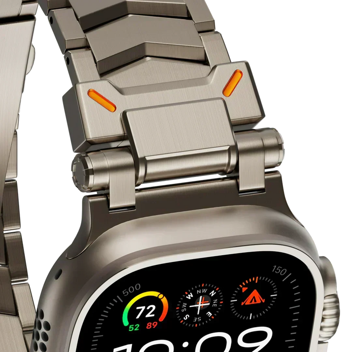Sofisticada correa de reloj de titanio, unisex y muy elegante, ideal para un look moderno.