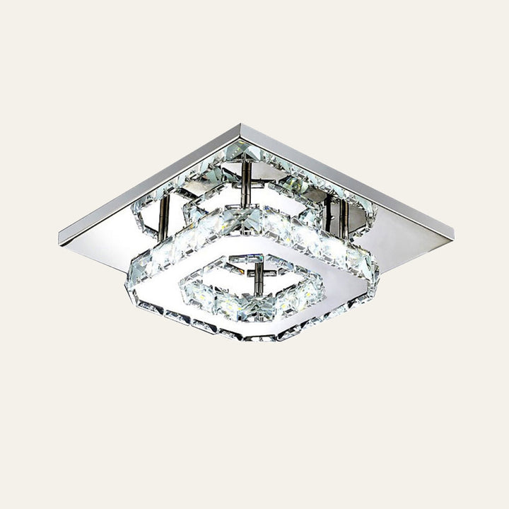 Lámpara de techo LED de cristal para fácil instalación, ambiente luminoso y moderno en cualquier sala.