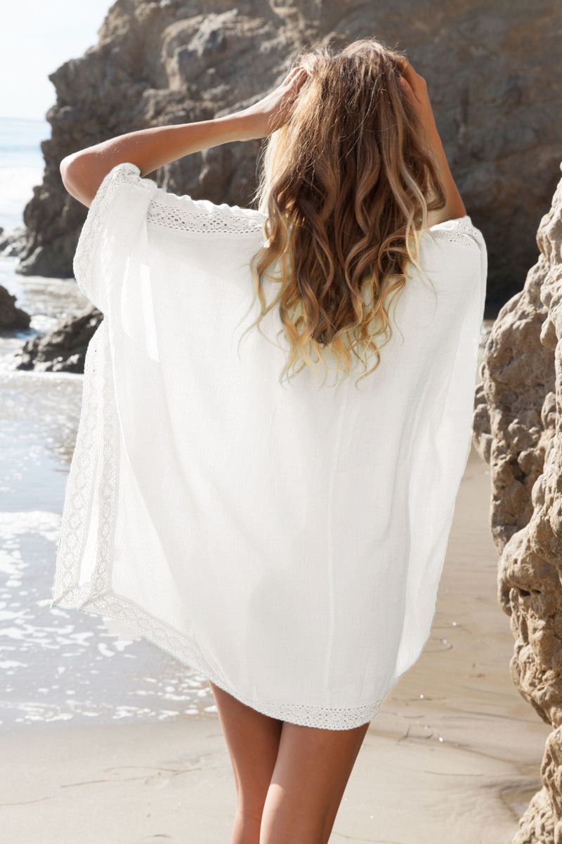 Vestido de playa camisero, talla única, estilo pareo, para mujer, versátil y fresco.