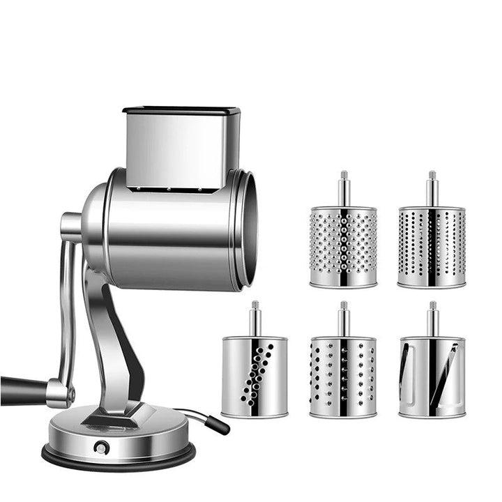 Rallador rotativo manual multifuncional para rallar queso y verduras sin esfuerzo en la cocina.