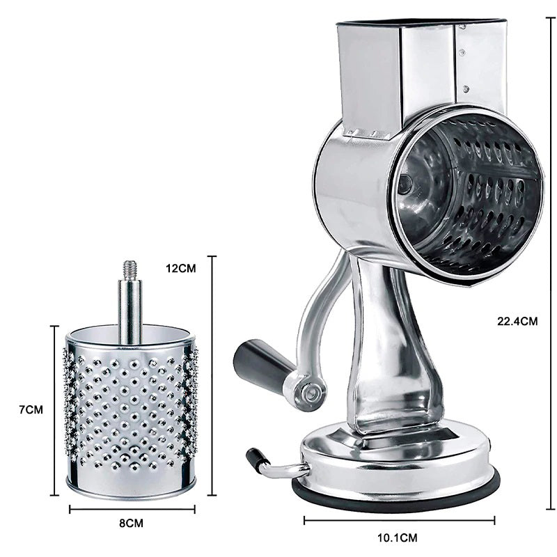 Práctico rallador y triturador manual para todo tipo de alimentos, indispensable en tu cocina diaria.